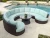 Import Modern half-moon shape synthetic rattan outdoor furniture,garden round sofa from China