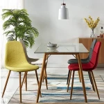 modern italy Hot selling dining room furniture modern simple glass dining table set Restaurant Chairs and table set