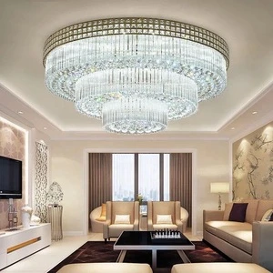 Modern luxury lustre crystal chandeliers light led ceiling lighting for hotel living room