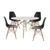 Modern MDF Beech Wooden Legs Plastic Dining Table And 4 Chair Set for Restaurant Hotel Office Using