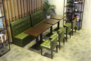 Modern upholstered button tufted restaurant booth sofa and single booth seating