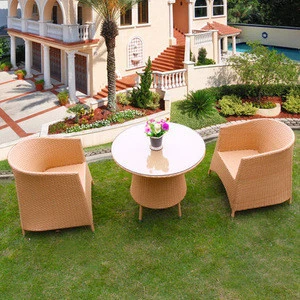 most popular pe wicker/rattan chair and table set garden furniture