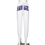 Multipurpose women letter print high waist Jogger casual Trousers with belt