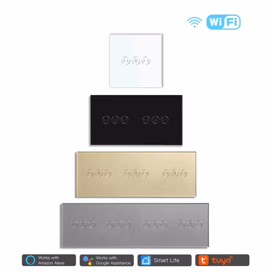 Mvava 2gang 2way EU German WiFi Zigbee Glass Panel Touch Tuya Outlet Smart Automatic Wall Mounted Switches and Socket