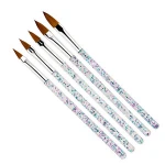 Nails Tools Nail Art Brush Nail Painting Carving Flower Pens 5 Pcs Acrylic UV Gel Glitter Crystal Handle Nail Art Brushes