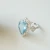 Import Natural Aquamarine Engagement Ring With Diamonds Pear Cut Drop Shape Blue Stone Ring Wedding Ring Classic Design 14K White Gold from China