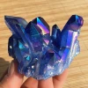 Natural Electroplated Blue Colorful Crystal Cluster Angel Aura Spirit Small Quartz Cluster