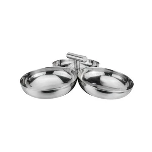 New 3 disc combination Stainless Steel Sugar Bowl with Metal Holder for Home and Kitchen