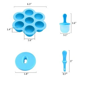 New Amazon Hot Sale 7-cavity DIY Ice Pop Mold with Colorful Plastic Stick - Silicone Popsicle Mold - Egg bites mold