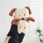 New Arrival Long Ear Dog Wireless  Headphone Knitted Soft Protective Case Suitable For AirPods 1 2 3