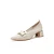 Import New Arrival Luxury Womens Casual High Heels Soft Leather Pumps 5cm Square Heel Flat Feature Anti-Slippery Slip-On PU Summer from China
