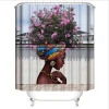 New Colorful Eco-friendly African Woman Printed Waterproof Bathroom Polyester High Quality Washable Bath Decor Shower Curtain