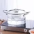 Import new design borosilicate clear glass cooking pot Glass soup pot cookware set with stainless steel handles from China