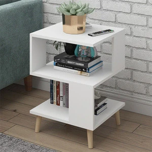 New design nightstand with charger black gold bedside table white round bedside table