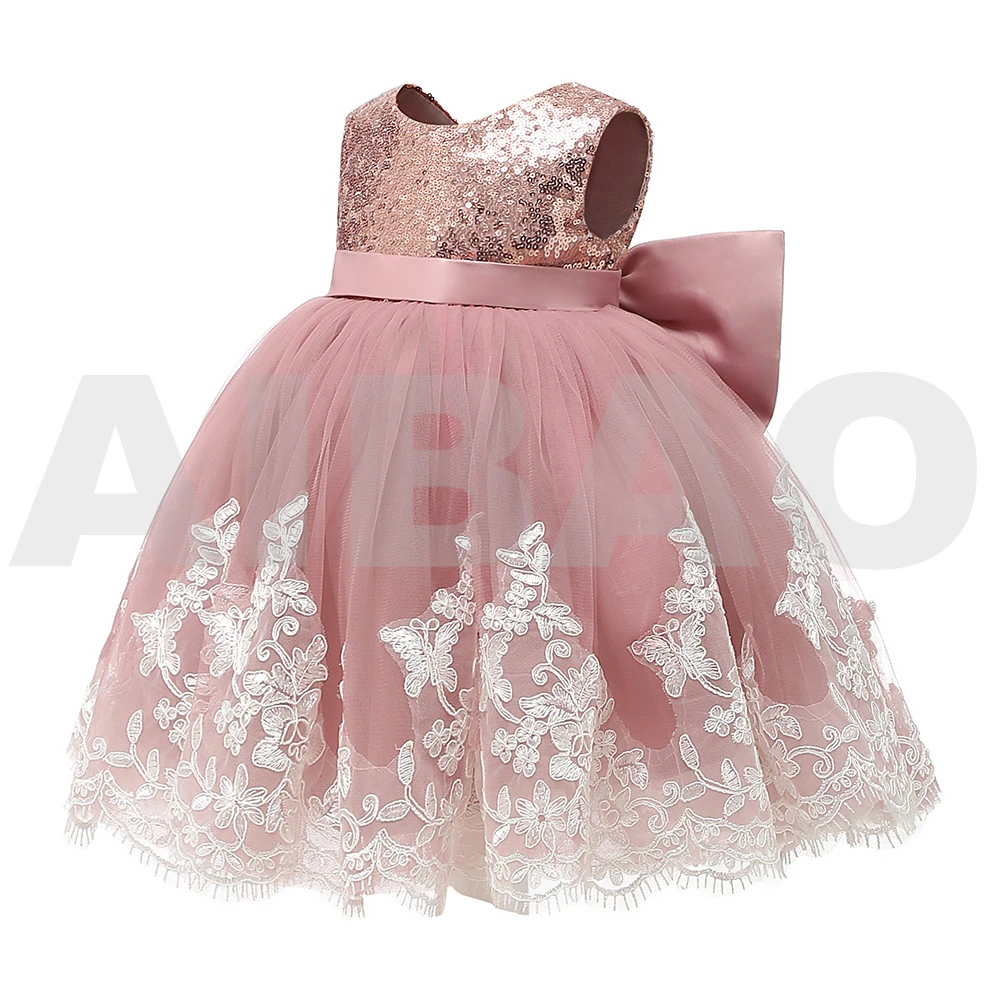 New Fashion Sequin Flower Girl Dress Party Birthday wedding princess Toddler baby Girls Clothes Children Kids Girl Dresses