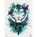 New flower tattoo Waterproof cat unicorn tiger sketch water transfer leg body tattoo sticker