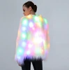 New LED shining halloween cosplay costume party long mogolian faux fur coat for Christmas