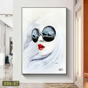 New Portrait Wall Art Modern Fashion Women with Red Lip Canvas Print Stylish Feminine Wall Art Painting Decor frame painting