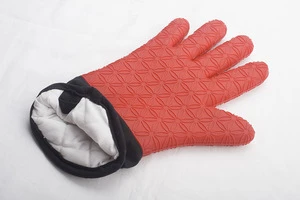 New Silicone Oven Mitts With Fabric Oem Color With Private Label Bbq Gloves
