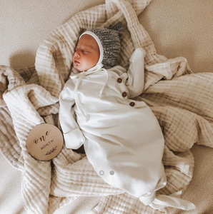 Newborn Baby Sleep sacks Muslin Wraps Gauze Side Buttons Kimino Knotted Gowns