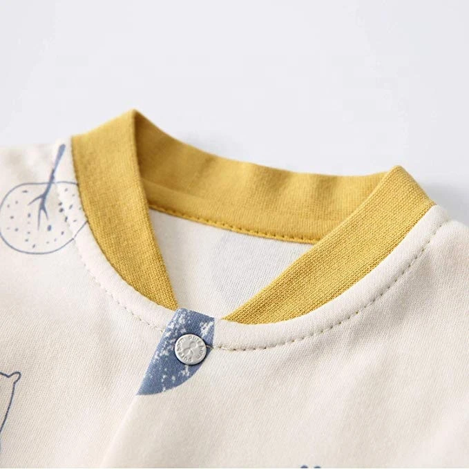 Newborn Unisex Baby V-Neck Cartoon Long Sleeve jumpsuit Cotton baby Rompers