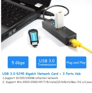 NICOUSBN129 USB 3.0 Ethernet Adapter USB3.0 to HUB Rj45 Lan Network Card for Xiaomi Mi Box Nintendo Nintend Switch USB Ethernet