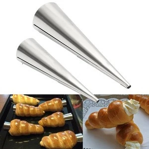 Non-Stick Stainless Steel Dessert Cannoli Cone Round Form Tubes Bread Baking cake Mold Tool S & L Size HG3881-HG3882