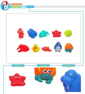 non toxic floating cartoon sea animals squeeze water spraying shower toys for baby