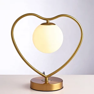 Nordic simple desk lamp bedroom bedside table lamp creative post-modern room warm and romantic warm glass ball lamp