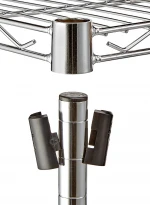 NSF approval Kitchen multipurpose 4 tiers wire storage rack metal shelf with fence chrome