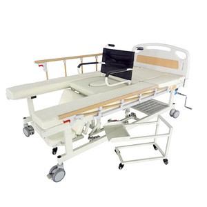 Nursing home manual disabled wheelchair hospital bed with wheels MNB-05N