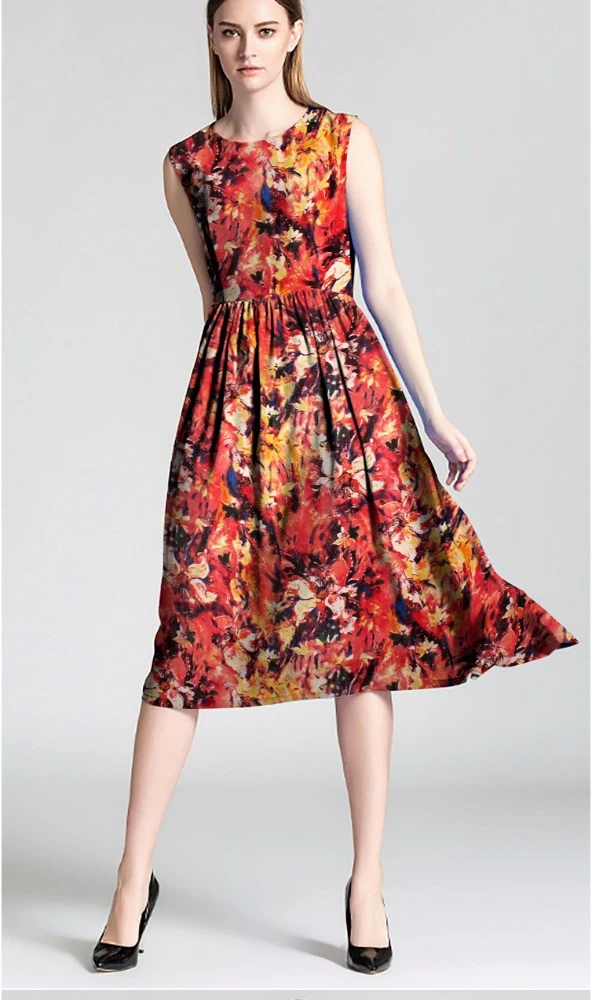 OEM Custom Design Floral Digital Printed 100% Silk Georgette Fabric