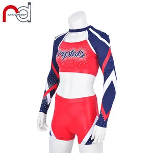 OEM Design Service Kids Cheerleader Custom Cheer Costume Uniforms With Quality Rhinestones
