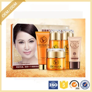 OEM/ODM BIOAQUA Horse Oil Skin Care 5 Sets For Face Care Nourishing Firming and Tender Skin care Products
