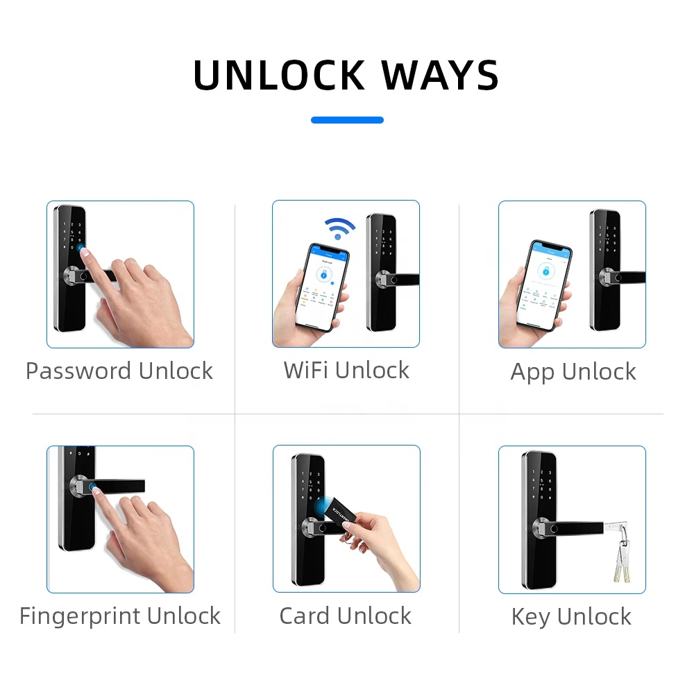 OEM/ODM Wifi/BLE APP, Card, Code, Key Fingerprint Lock Smart With Reasonable Price