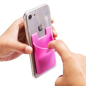 Oempromo Silicone Adhesive Cell Phone Wallet Case Card Holder For Credit Card