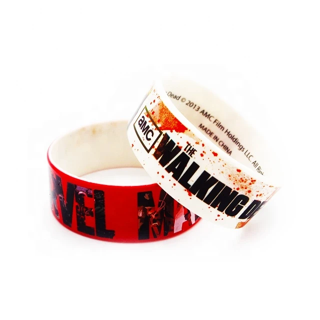 one inch big size silicone wristband full color printed silicone wristband
