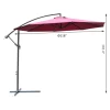 Outdoor 10&#39; Sunshade Cantilever Hanging Tilt Offset Patio Umbrella with Stand