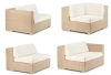 Outdoor furniture Plastic rattan woven sofas  and sunlounger sunbed  series with cushion
