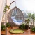 Import Outdoor Furniture Wicker Patio Swing Egg Rattan Hanging Chair for Leisure gold leg frame iron metal Basket cushion seat Hanging from China