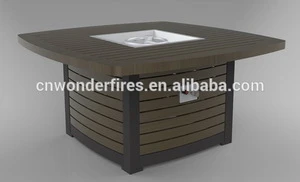 Outdoor Heater Glass Propane Gas Fire pit Firepit Table with Burners,steel brazier furniture square fire pit table