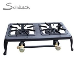 Outdoor Portable LP Gas Camping Cast Iron Double Cooktop