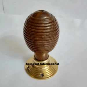 Oval  Door Knobs Rosewood  Wooden door knob Brass