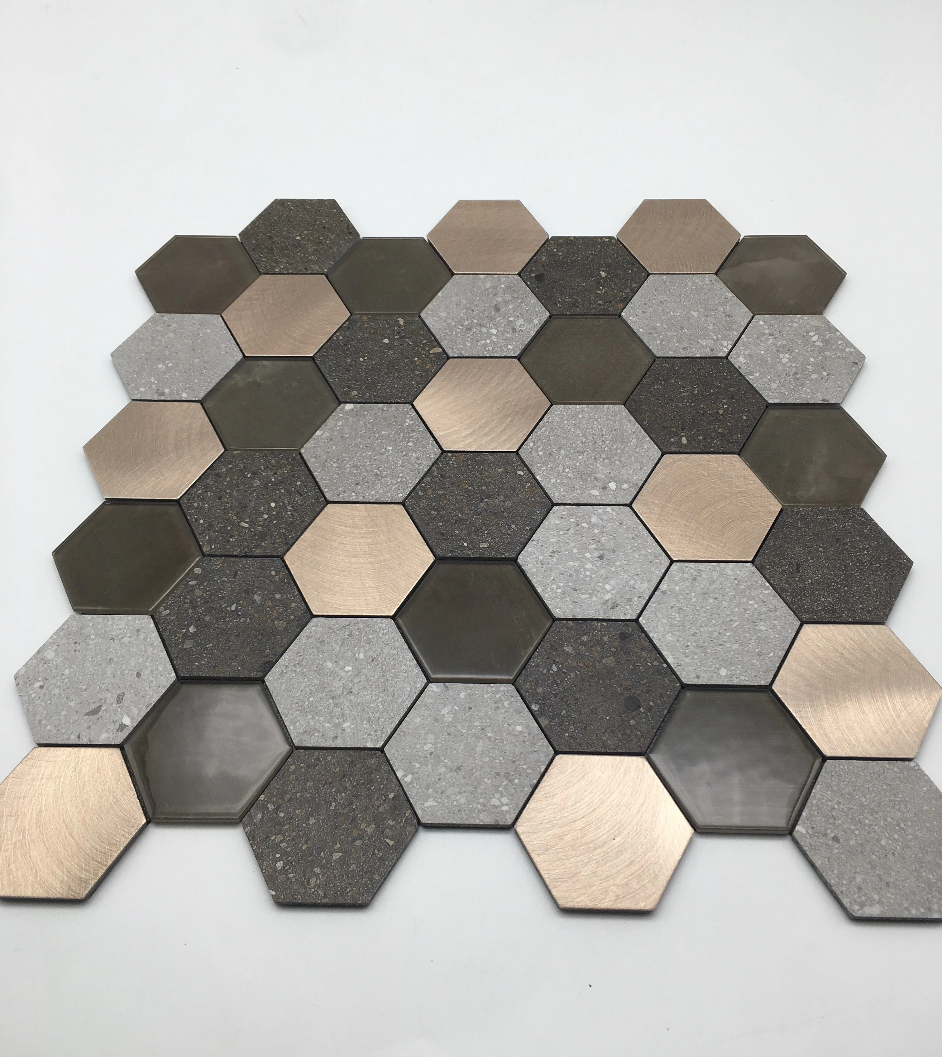 Peel and Stick backsplash Kitchen Hexagon Wall Sticker glass Mosaic Self Adhesive Wall Tiles