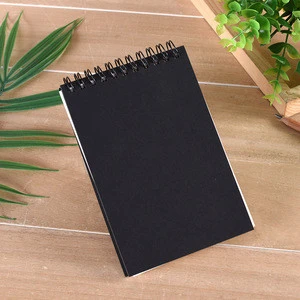 personalized black and kraft recyclable spiral memo pad notebook address book