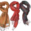 plain colour handwoven Raw silk scarf