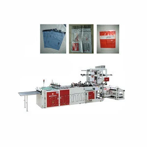 plastic cutting machine for poly courier bag with pouch/hot air sealing plastic dhl bag making machine