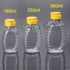 plastic pet honey food bottle with plastic silicone cap can squeeze