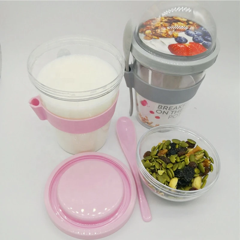 Plastic Reusable Packaging Plastic PP Cupd with Lids for Frozen Yogurt, Cereal, Granola & Fruit
