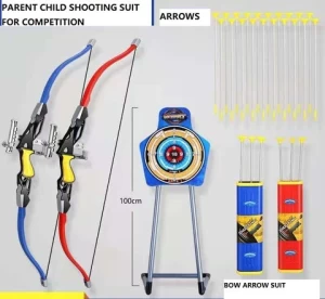 Plastic shooting game archery set target kids bow arrow toy  Children Outdoor Compete Sport Activity Bow & Arrow Play Set